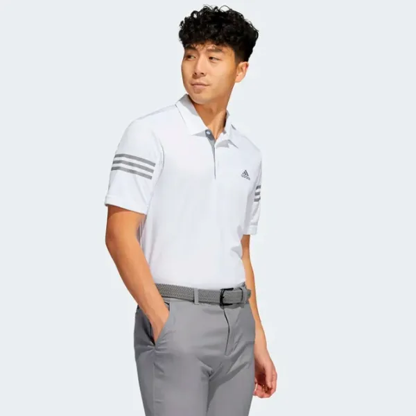 Футболка поло для мужчин Adidas 3 Stripes Slv Polo Белый photo 3 Футболка поло для мужчин Adidas 3 Stripes Slv Polo Белый photo 3