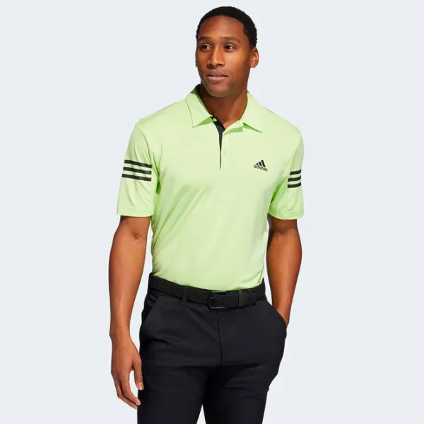Tricou polo pentru bărbați Adidas 3 Stripes Slv Polo Yellow-green photo 2
