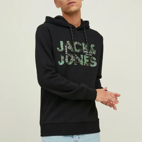 Hanorac pentru bărbați Jack & Jones JCOTECH LOGO SWEAT HOOD Drept/ Black photo 2 Hanorac pentru bărbați Jack & Jones JCOTECH LOGO SWEAT HOOD Drept/ Black photo 2
