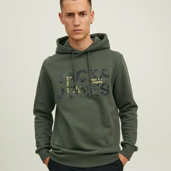 Hanorac pentru bărbați Jack & Jones JCOTECH LOGO SWEAT HOOD Drept/ Green photo 2 Hanorac pentru bărbați Jack & Jones JCOTECH LOGO SWEAT HOOD Drept/ Green photo 2
