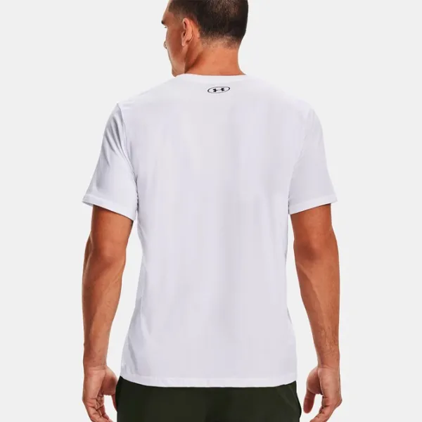 Tricou pentru bărbați Under Armour UA GL FOUNDATION SS-WHT 60% bumbac, 40% poliester/ White photo 4 Tricou pentru bărbați Under Armour UA GL FOUNDATION SS-WHT 60% bumbac, 40% poliester/ White photo 4