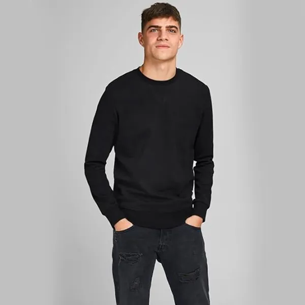Hanorac pentru bărbați Jack & Jones JJEBASIC SWEAT CREW NECK NOOS Drept/ Black photo 2