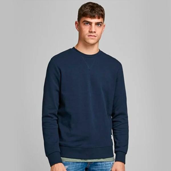 Hanorac pentru bărbați Jack & Jones JJEBASIC SWEAT CREW NECK NOOS Drept/ Blue photo 2