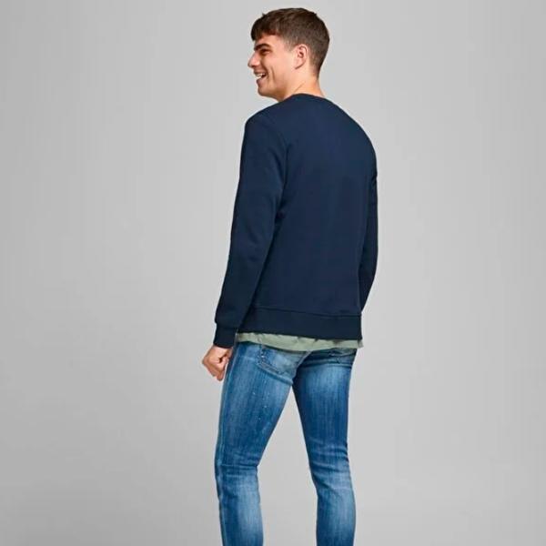 Hanorac pentru bărbați Jack & Jones JJEBASIC SWEAT CREW NECK NOOS Drept/ Blue photo 3