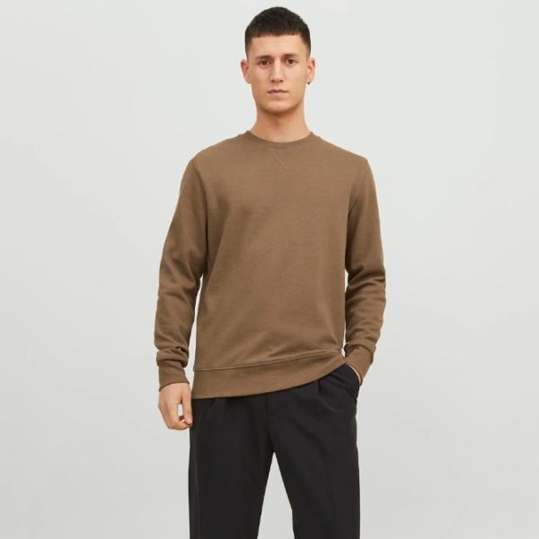 Hanorac pentru bărbați Jack & Jones JJEBASIC SWEAT CREW NECK NOOS Drept/ Brown photo 2