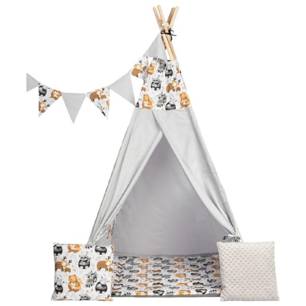Детская палатка Sensillo Teepee Tent Raccoons 3 года -/ Grey photo 2 Детская палатка Sensillo Teepee Tent Raccoons 3 года -/ Grey photo 2