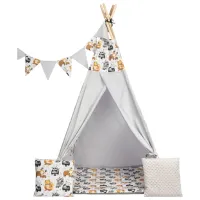 Детская палатка Sensillo Teepee Tent Raccoons 3 года -/ Grey photo 2
