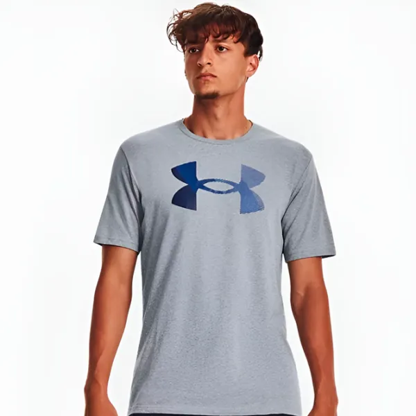 Tricou pentru bărbați Under Armour UA BIG LOGO FILL SS-GRY 60% bumbac, 40% poliester/ Gray photo 3