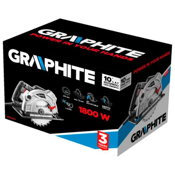 Дисковая пила Graphite 58G493 210 мм/ Серый photo 5