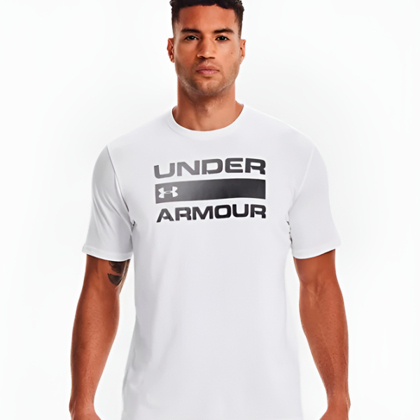 Tricou pentru bărbați Under Armour UA TEAM ISSUE WORDMARK SS-WHT 60% bumbac, 40% poliester/ White photo 2