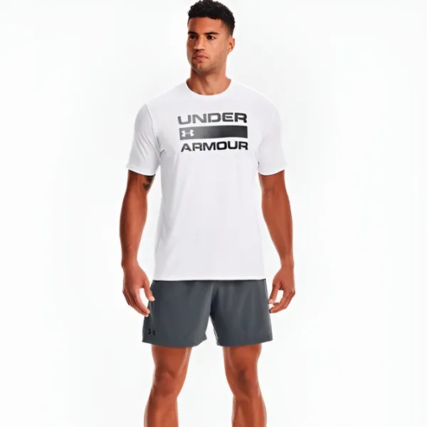 Tricou pentru bărbați Under Armour UA TEAM ISSUE WORDMARK SS-WHT 60% bumbac, 40% poliester/ White photo 4