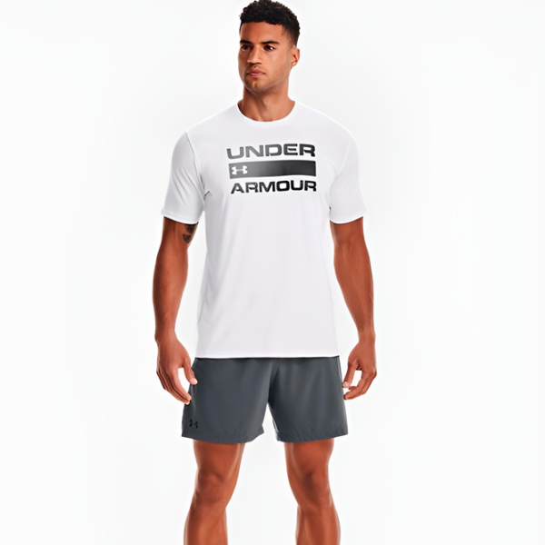 Tricou pentru bărbați Under Armour UA TEAM ISSUE WORDMARK SS-WHT 60% bumbac, 40% poliester/ White photo 4