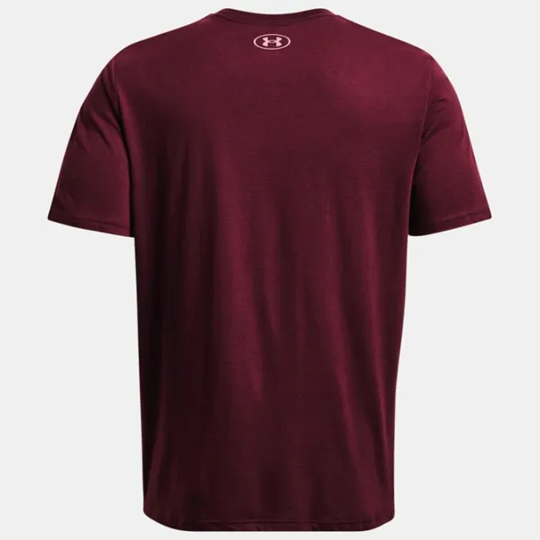 Tricou pentru bărbați Under Armour UA BIG LOGO FILL SS-MRN 60% bumbac, 40% poliester/ Dark Red photo 2