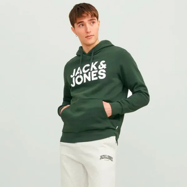Hanorac pentru bărbați Jack & Jones JJECORP LOGO SWEAT HOOD NOO Drept/ Green photo 5