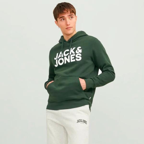 Hanorac pentru bărbați Jack & Jones JJECORP LOGO SWEAT HOOD NOO Drept/ Green photo 5