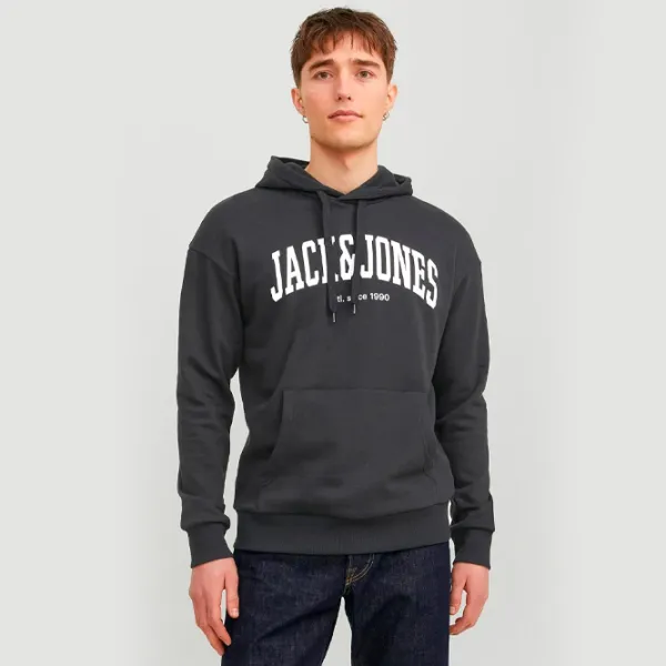 Hanorac pentru bărbați Jack & Jones JJEJOSH SWEAT HOOD NOO Drept/ Black photo 2