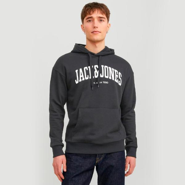 Hanorac pentru bărbați Jack & Jones JJEJOSH SWEAT HOOD NOO Drept/ Black photo 2