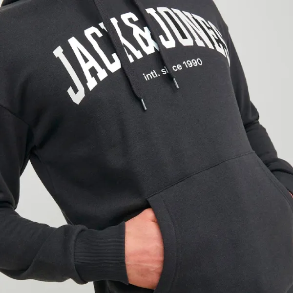 Hanorac pentru bărbați Jack & Jones JJEJOSH SWEAT HOOD NOO Drept/ Black photo 5