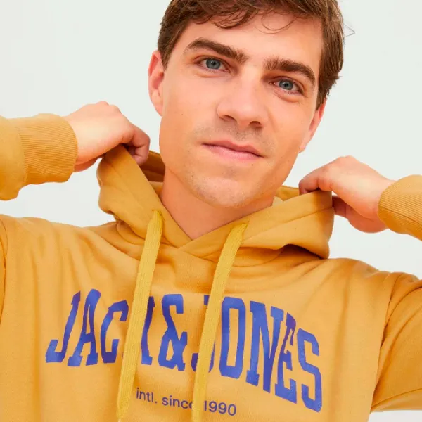 Hanorac pentru bărbați Jack & Jones JJEJOSH SWEAT HOOD NOO Drept/ Yellow photo 4