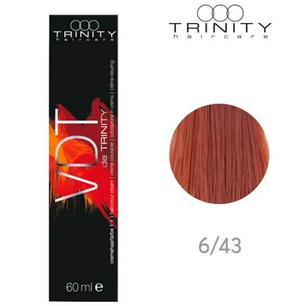 Краска для волос Trinity VDT Код цвета: 6-43, 60 мл photo 2 Краска для волос Trinity VDT Код цвета: 6-43, 60 мл photo 2