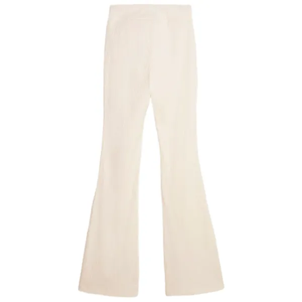 Pantaloni sportivi pentru femei Puma Classics Ribbed Flared Pants L/ Beige photo 2