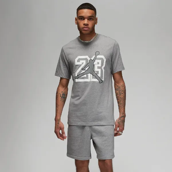 Tricou pentru bărbați Jordan Flt Ess Jm Ss Crew 100% bumbac/ Gray photo 3