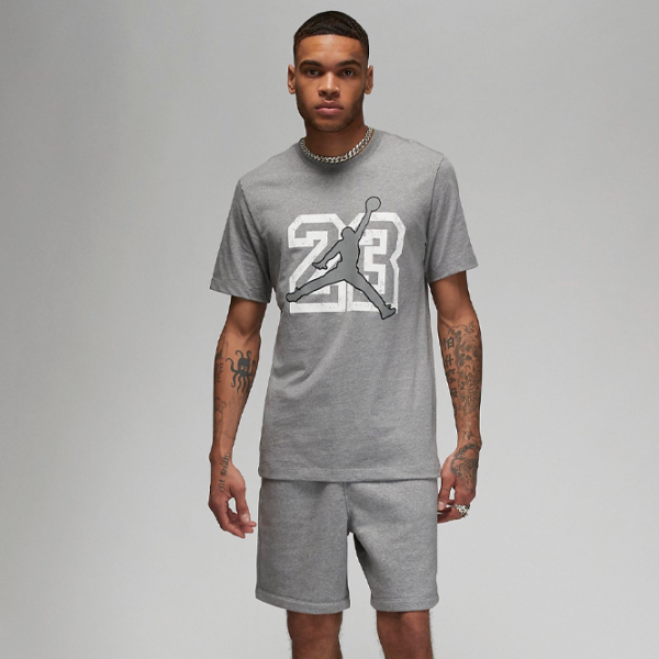 Tricou pentru bărbați Jordan Flt Ess Jm Ss Crew 100% bumbac/ Gray photo 3