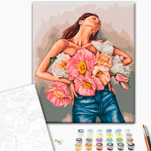 Pictură pe numere BrushMe Primavara eleganta BS53569FC 50 x 40 cm/ Verticală photo 2