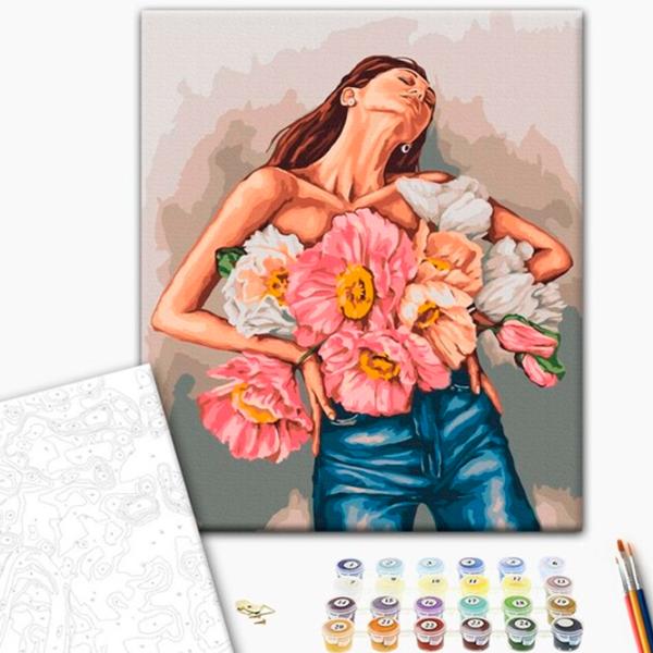 Pictură pe numere BrushMe Primavara eleganta BS53569FC 50 x 40 cm/ Verticală photo 2