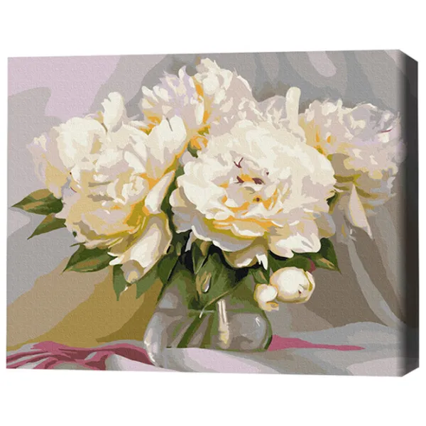 Картина по номерам BrushMe Изысканная нежность пионов BS51373FC 50 x 40 см/ Горизонтальная photo 3