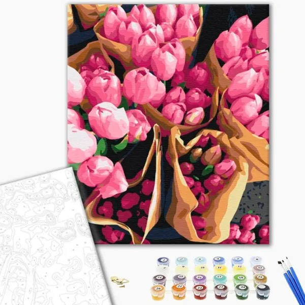 Pictură pe numere BrushMe Lalele olandeze BS7520FC 50 x 40 cm/ Verticală photo 2