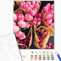 Pictură pe numere BrushMe Lalele olandeze BS7520FC 50 x 40 cm/ Verticală photo 2
