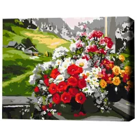 Картина по номерам BrushMe Букеты на окне BS9500FC 50 x 40 см/ Горизонтальная photo 3