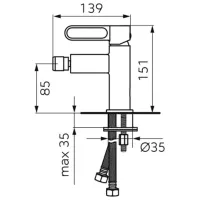 Baterie pentru bideu F-Design Zaffiro FD1-ZFR-6-22 Alamă photo 2