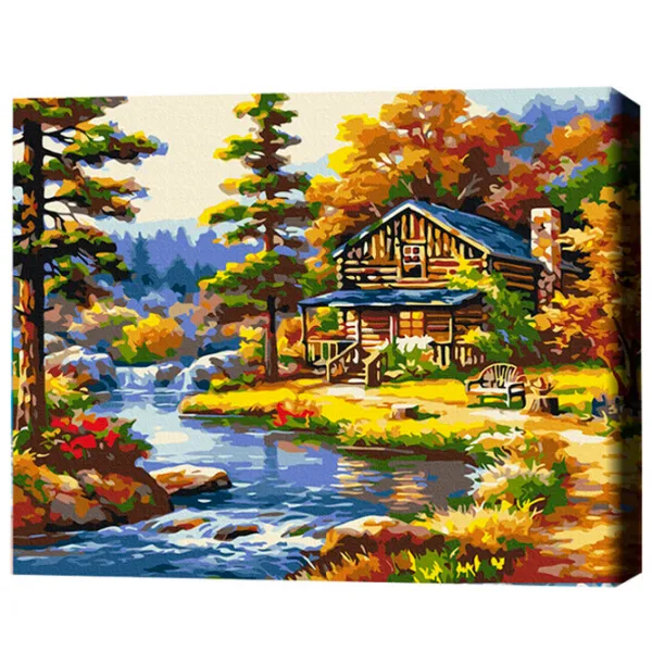 Картина по номерам BrushMe Дом у озера BS51963 50 x 40 см/ Горизонтальная photo 3 Картина по номерам BrushMe Дом у озера BS51963 50 x 40 см/ Горизонтальная photo 3