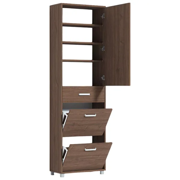 Dulap pentru încălțăminte Fabrik Home Modul №4 200 x 60 x 28.5/ Nuc pietros/ Nuc pietros photo 3