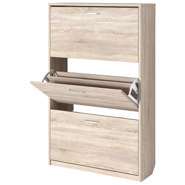 Обувной шкаф Fabrik Home 3 дверцы 800 128 см x 80см x 26см/ Дуб сонома/ Дуб Сонома photo 3