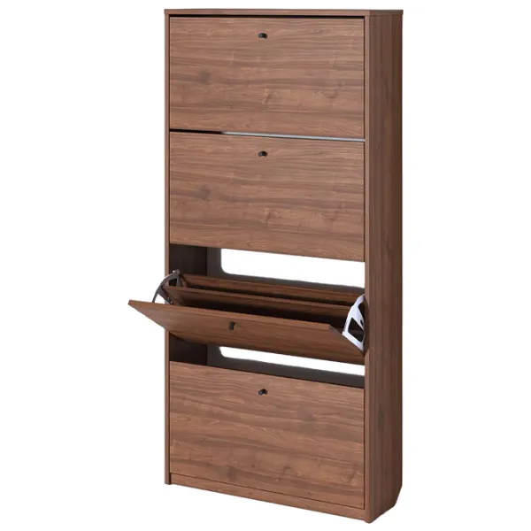Обувной шкаф Fabrik Home 4 дверцы 800 168см x 80см x 26см/ Орех каменный/ Орех каменный photo 4