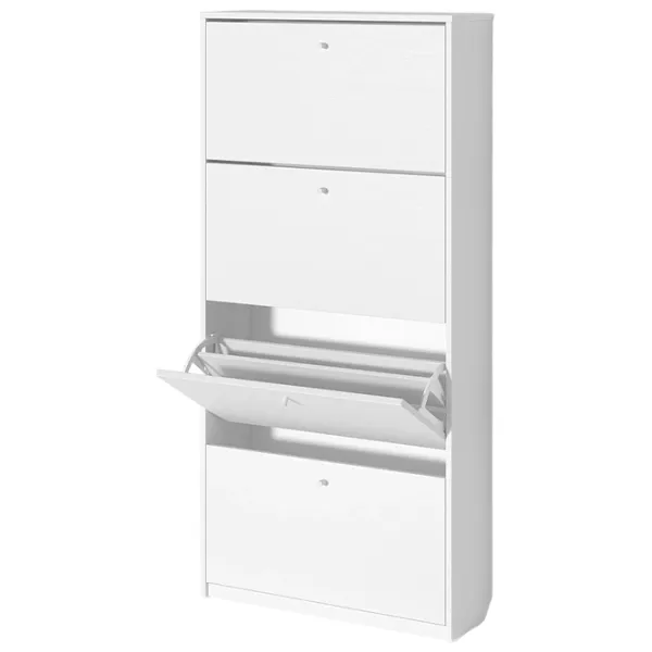 Обувной шкаф Fabrik Home 4 дверцы 800 168см x 80см x 26см/ Белый ясень/ Белый ясень photo 3