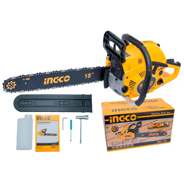 Цепная пила INGCO GCS5451811 бензиновая/ Желтый photo 2 Цепная пила INGCO GCS5451811 бензиновая/ Желтый photo 2