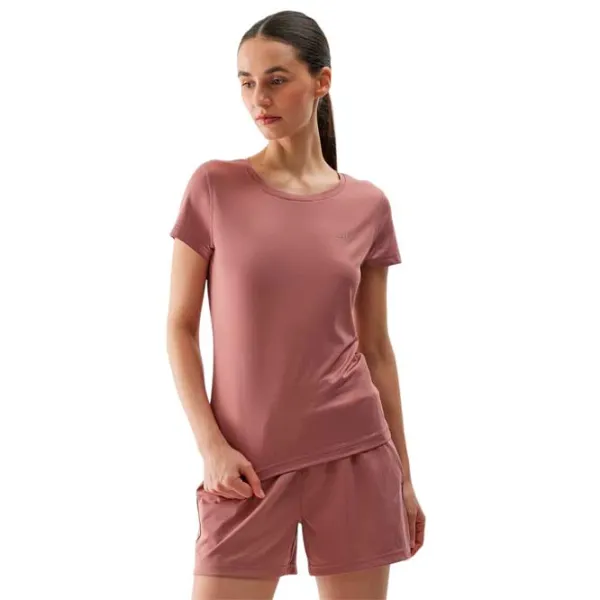 Tricou pentru femei 4F 4FWSS24TFTSF604-56S 90% poliester, 10% elastan/ Pink photo 2