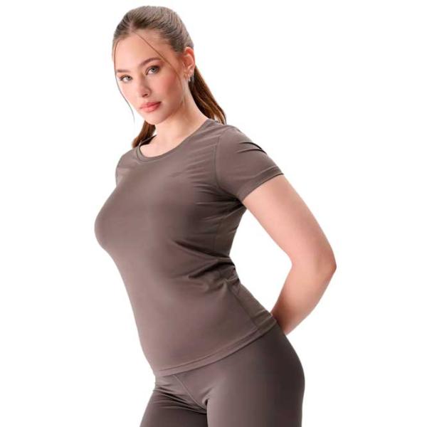 Tricou pentru femei 4F 4FWSS24TFTSF604-82S 90% poliester, 10% elastan/ Light Brown photo 2