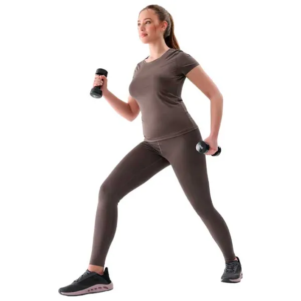 Tricou pentru femei 4F 4FWSS24TFTSF604-82S 90% poliester, 10% elastan/ Light Brown photo 4