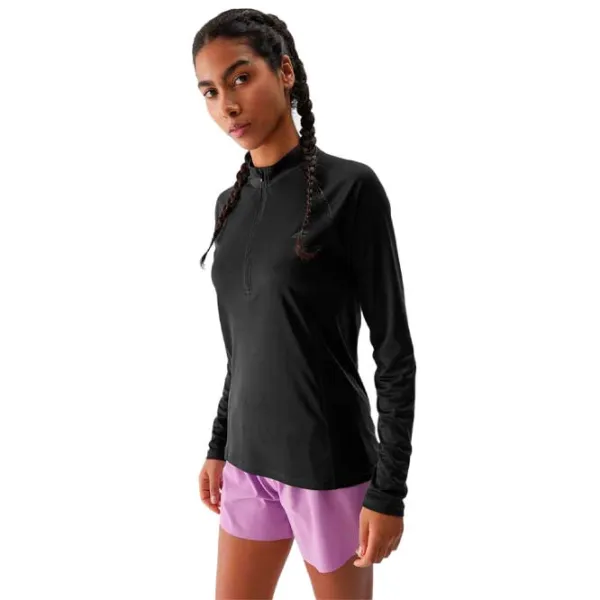 Tricou pentru femei 4F 4FRSS24TFLOF351-20S 100% poliester/ Black photo 2