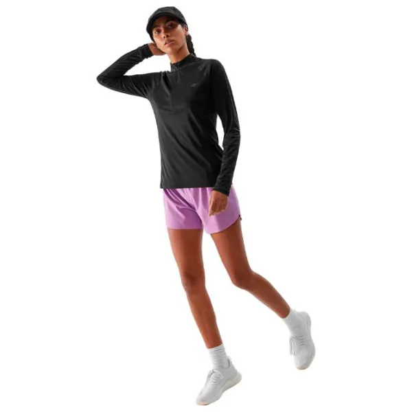 Tricou pentru femei 4F 4FRSS24TFLOF351-20S 100% poliester/ Black photo 4