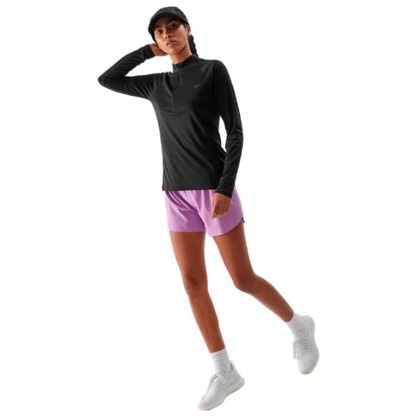 Tricou pentru femei 4F 4FRSS24TFLOF351-20S 100% poliester/ Black photo 4