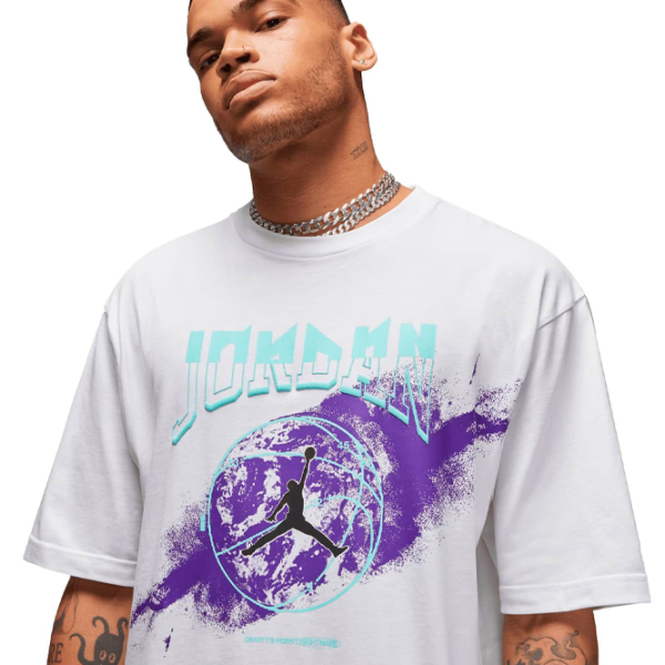 Футболка для мужчин Jordan Sprt Gfx 85 SS Crew 100% хлопок/ Белый photo 4