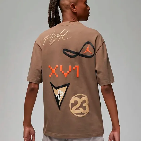 Tricou pentru bărbați Jordan Flt Hrtg 85 Gfx SS Crew 100% bumbac/ Brown photo 2