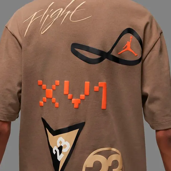 Tricou pentru bărbați Jordan Flt Hrtg 85 Gfx SS Crew 100% bumbac/ Brown photo 4