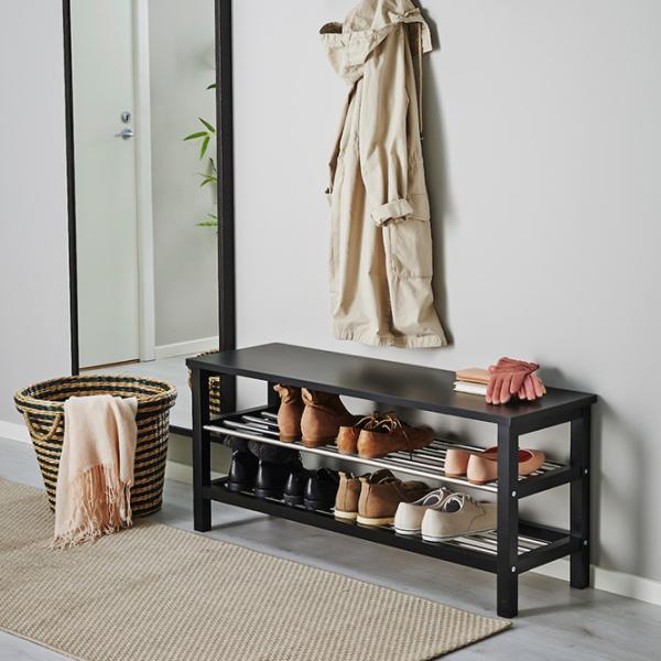 Стеллаж для обуви Ikea Tjusig 5311049 50см x 108см x 34см/ Black/ Белый photo 2